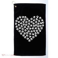 Pawprint Heart Dog Lover Golf Towel thumb 0