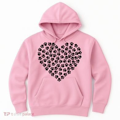 Pawprint Heart Dog Lover Hoodie