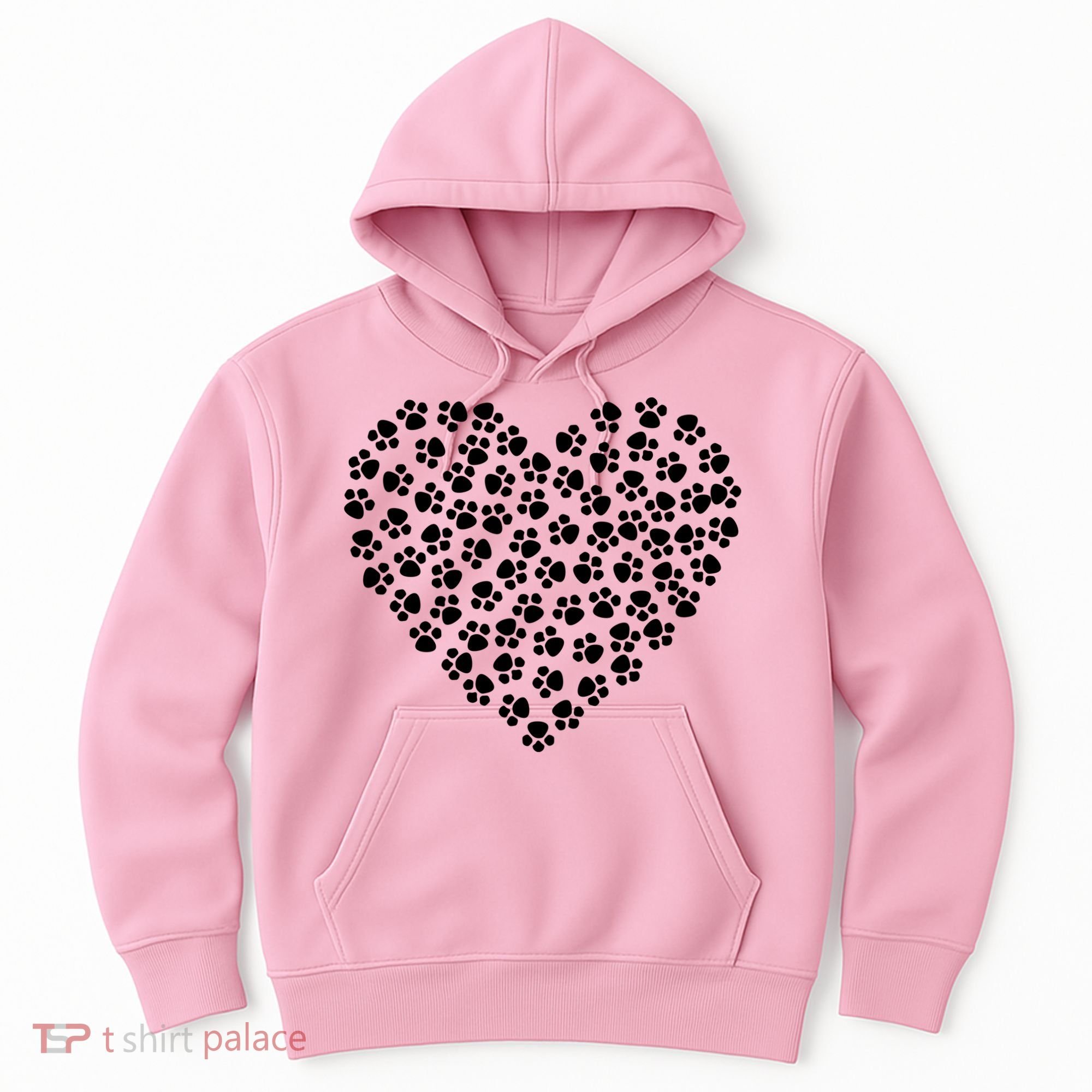 Pawprint Heart Dog Lover Hoodie