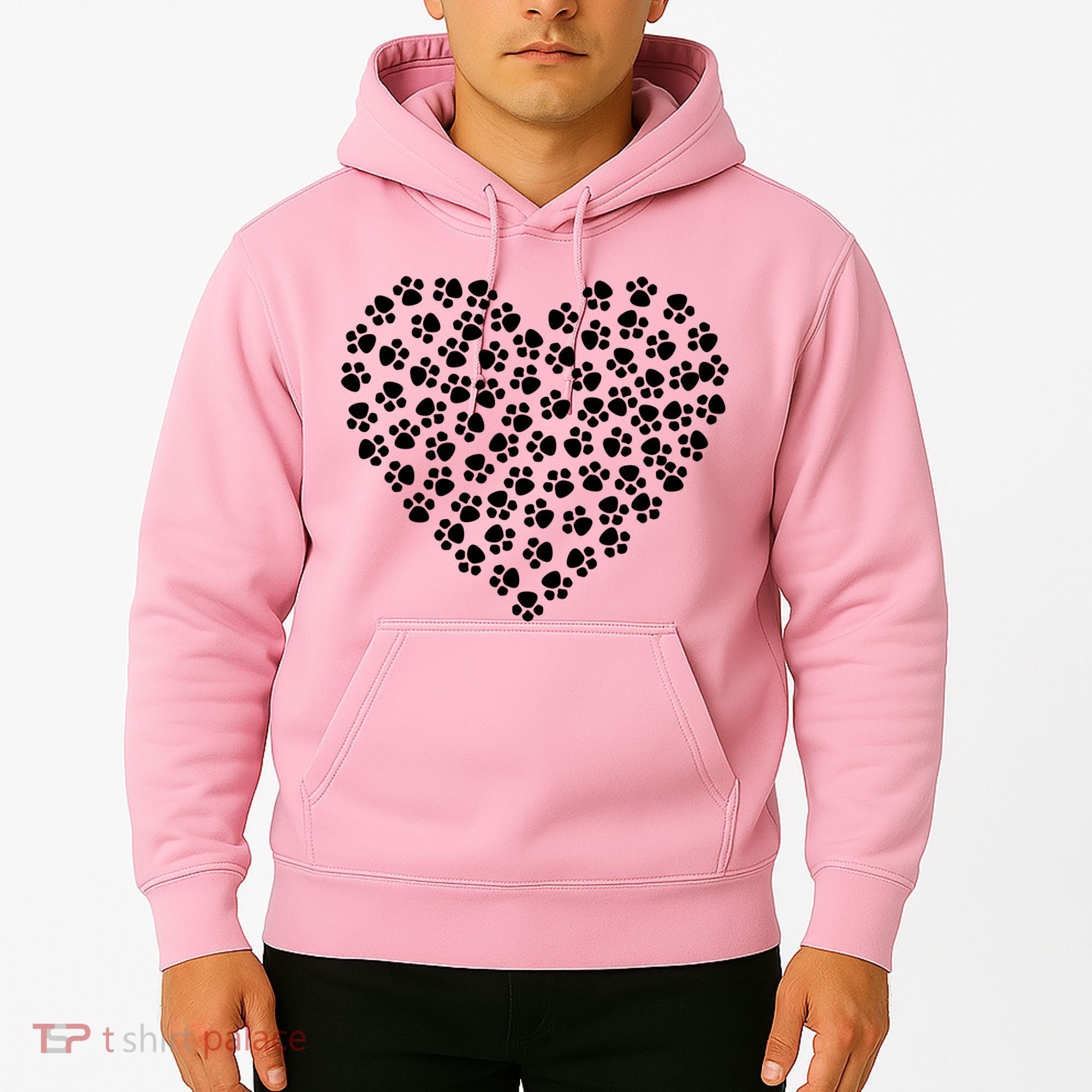 Pawprint Heart Dog Lover Hoodie