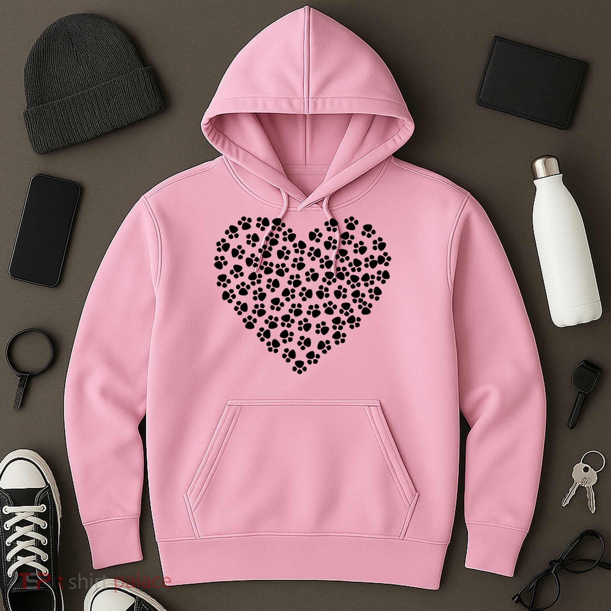Pawprint Heart Dog Lover Hoodie