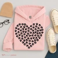 Pawprint Heart Dog Lover Hoodie thumb 4