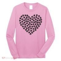 Pawprint Heart Dog Lover Long Sleeve Shirt thumb 0