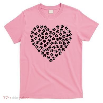 Pawprint Heart Dog Lover T-Shirt