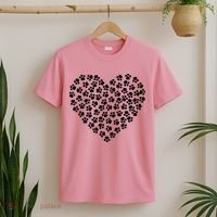 Pawprint Heart Dog Lover T-Shirt thumb 2