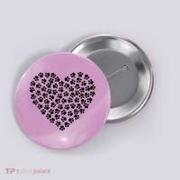 Pawprint Heart Dog Lover Button thumb 0