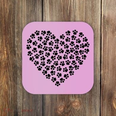 Pawprint Heart Dog Lover Coaster