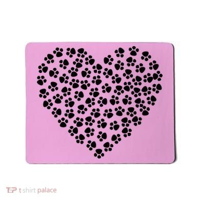 Pawprint Heart Dog Lover Mousepad