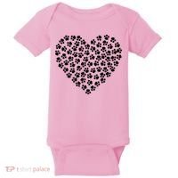 Pawprint Heart Dog Lover Baby Bodysuit thumb 0