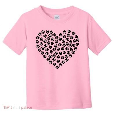 Pawprint Heart Dog Lover Toddler T-Shirt