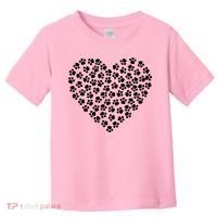 Pawprint Heart Dog Lover Toddler T-Shirt thumb 0