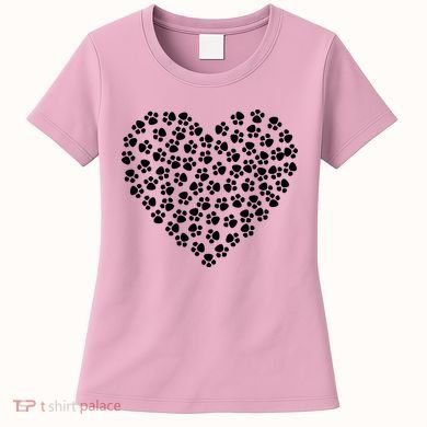 Pawprint Heart Dog Lover Women's T-Shirt