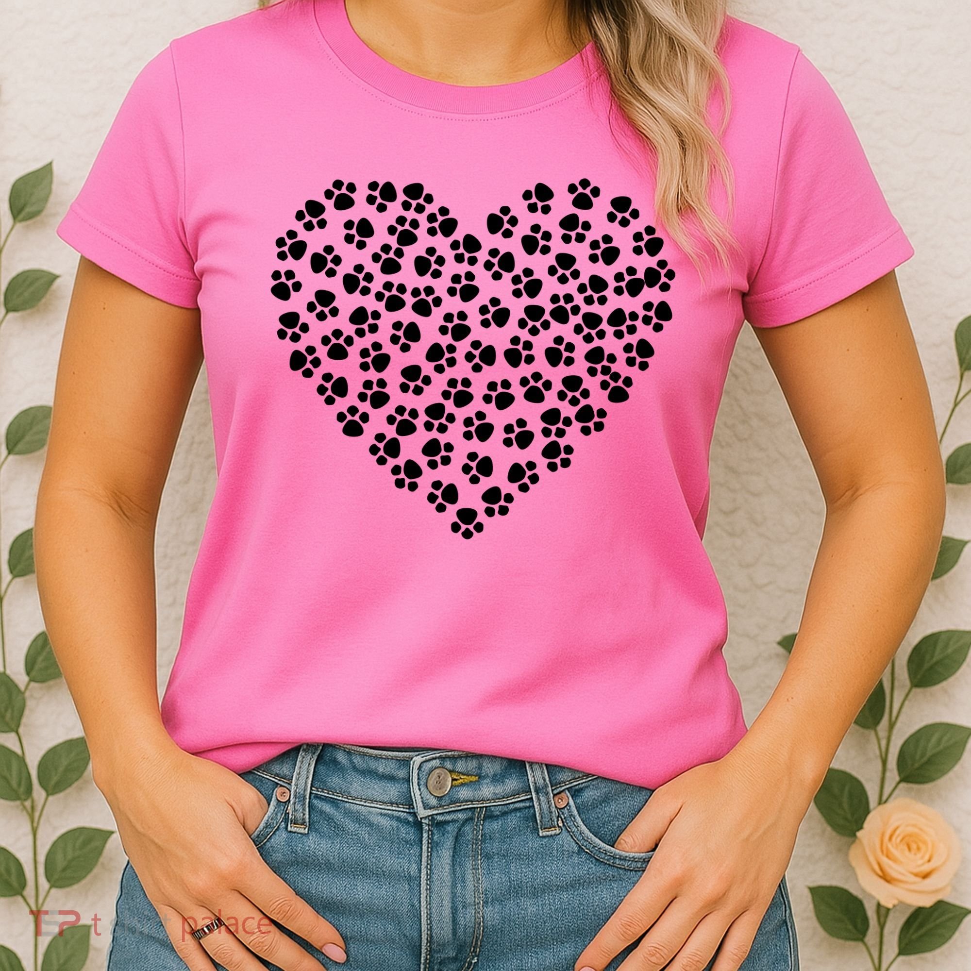 Pawprint Heart Dog Lover Women's T-Shirt