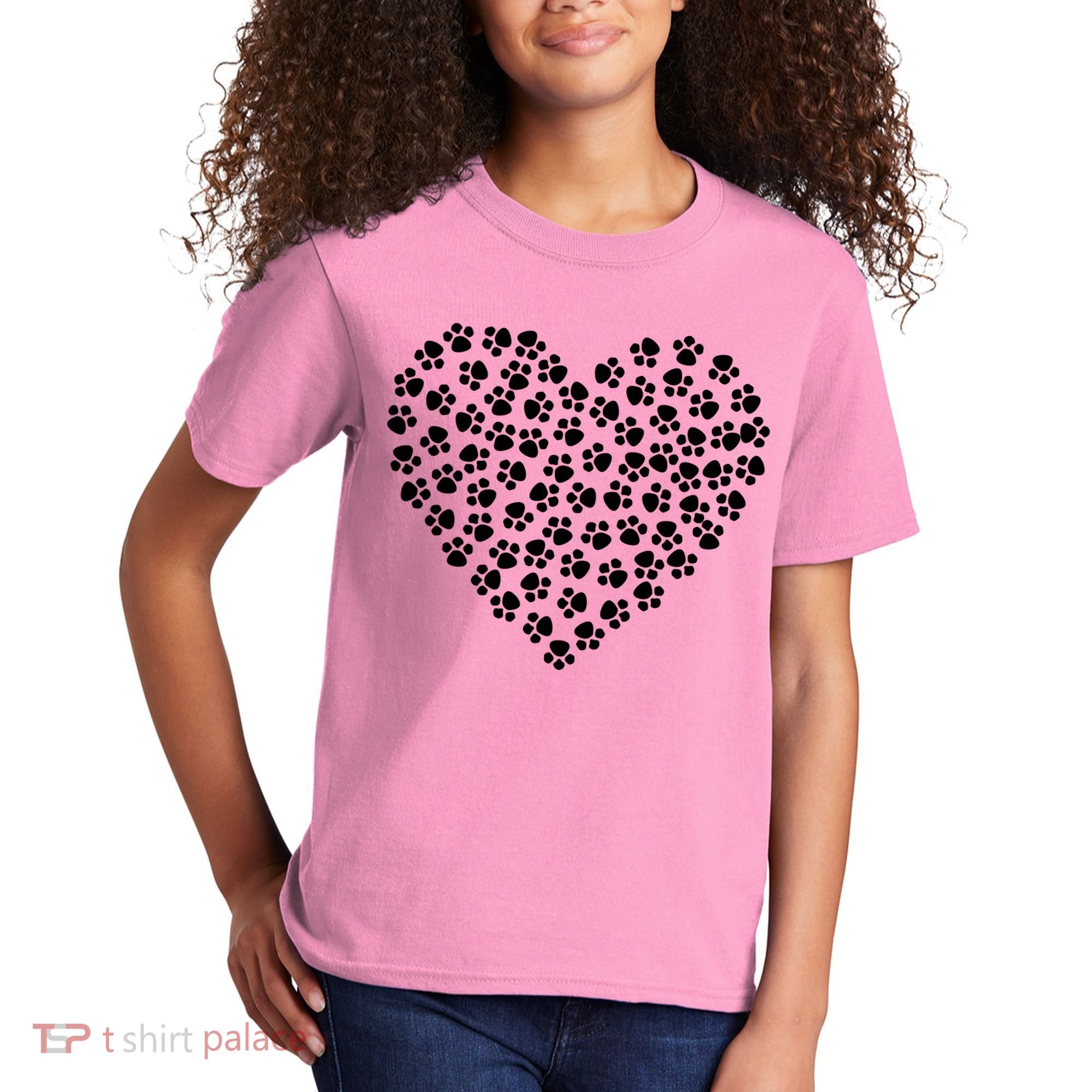 Pawprint Heart Dog Lover Kids T-Shirt