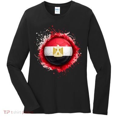 Proud Heritage Egypt Flag Soccer Ball Women's Long Sleeve Shirt