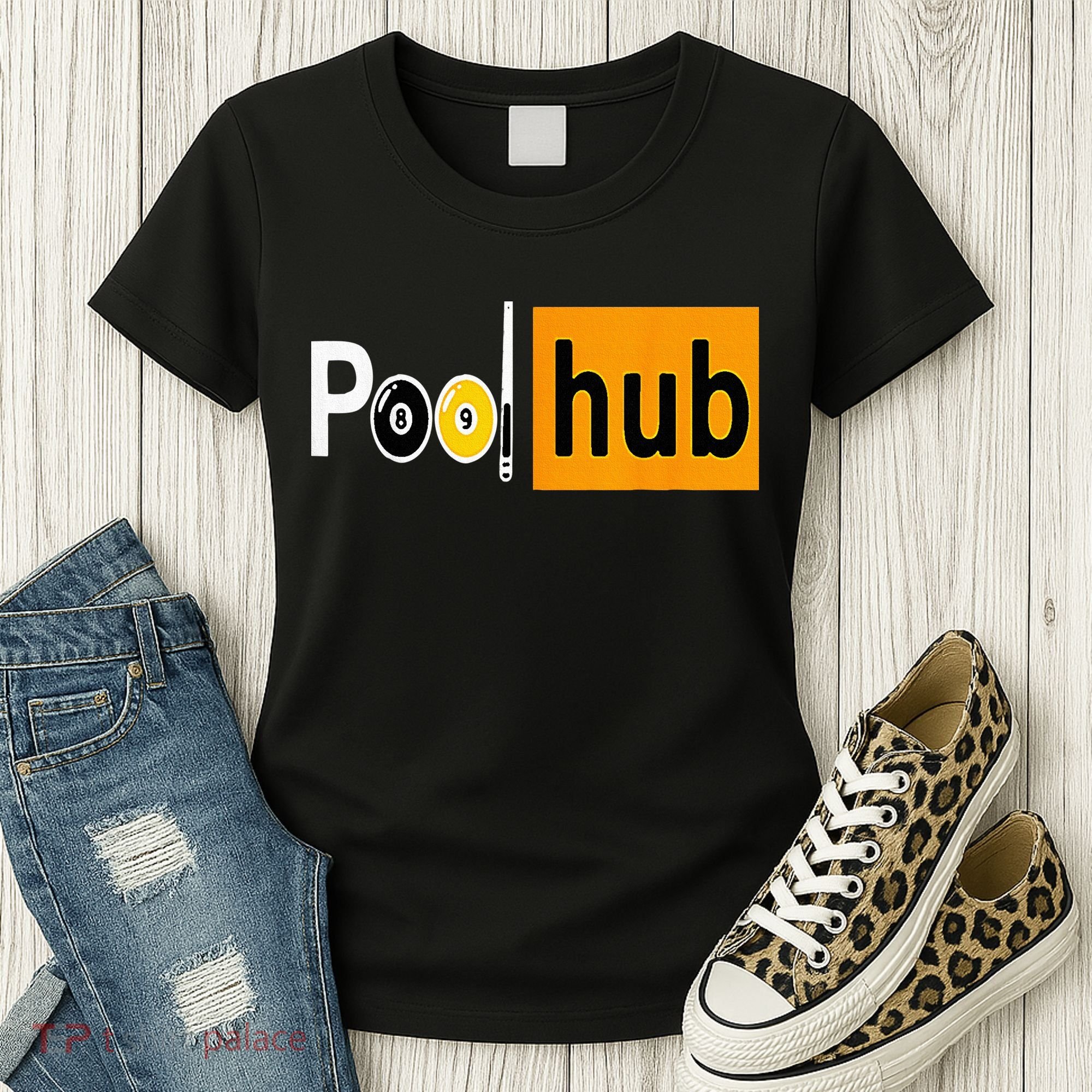 Pool Hub Funny Billiards Pool Team League Billiards Women's T-Shirt