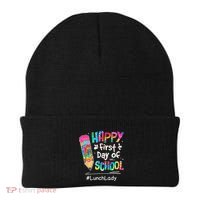 Pencil Happy First Day Of School Lunch Lady Back To Beanie thumb 0