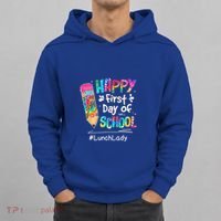 Pencil Happy First Day Of School Lunch Lady Back To Hoodie thumb 0
