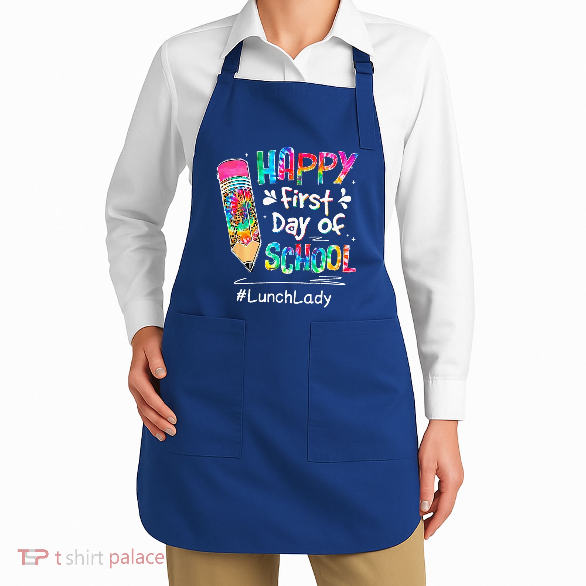 Pencil Happy First Day Of School Lunch Lady Back To Apron