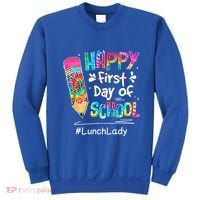 Pencil Happy First Day Of School Lunch Lady Back To Sweatshirt thumb 0