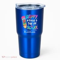 Pencil Happy First Day Of School Lunch Lady Back To Tumbler thumb 0
