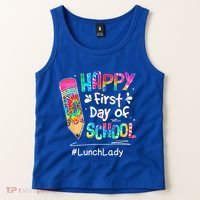 Pencil Happy First Day Of School Lunch Lady Back To Tank Top thumb 2