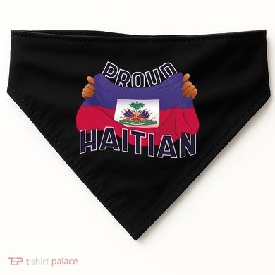 Proud Haitian Flag USA-Made Doggie Bandana