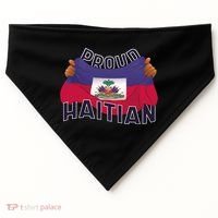 Proud Haitian Flag USA-Made Doggie Bandana thumb 0