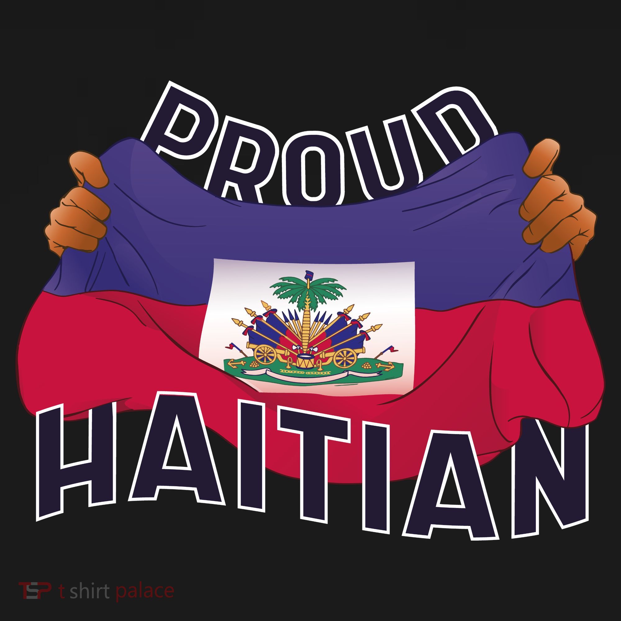 Proud Haitian Flag USA-Made Doggie Bandana