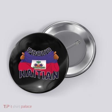 Proud Haitian Flag Button