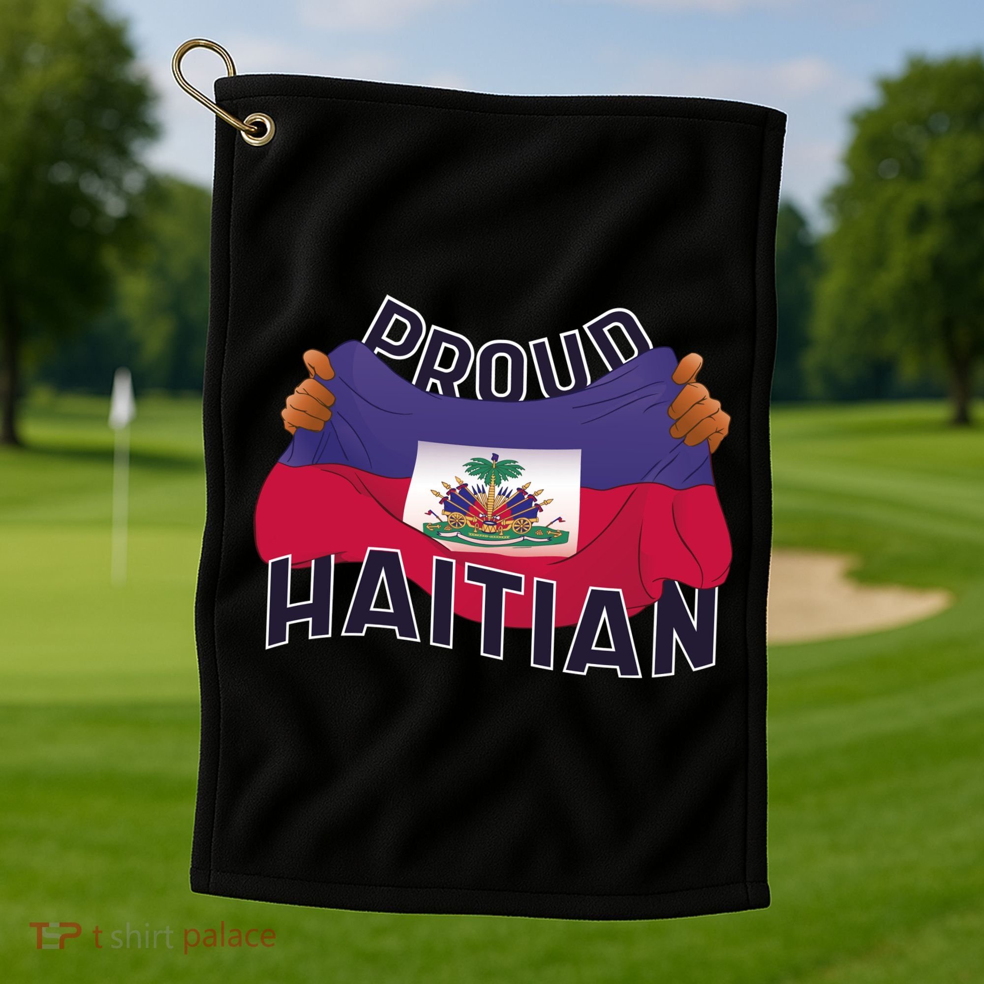 Proud Haitian Flag Golf Towel