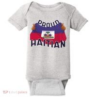Proud Haitian Flag Baby Bodysuit thumb 0