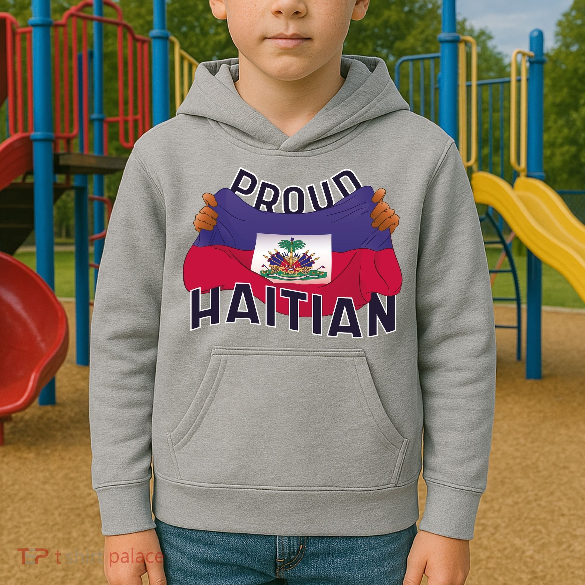 Proud Haitian Flag Kids Hoodie