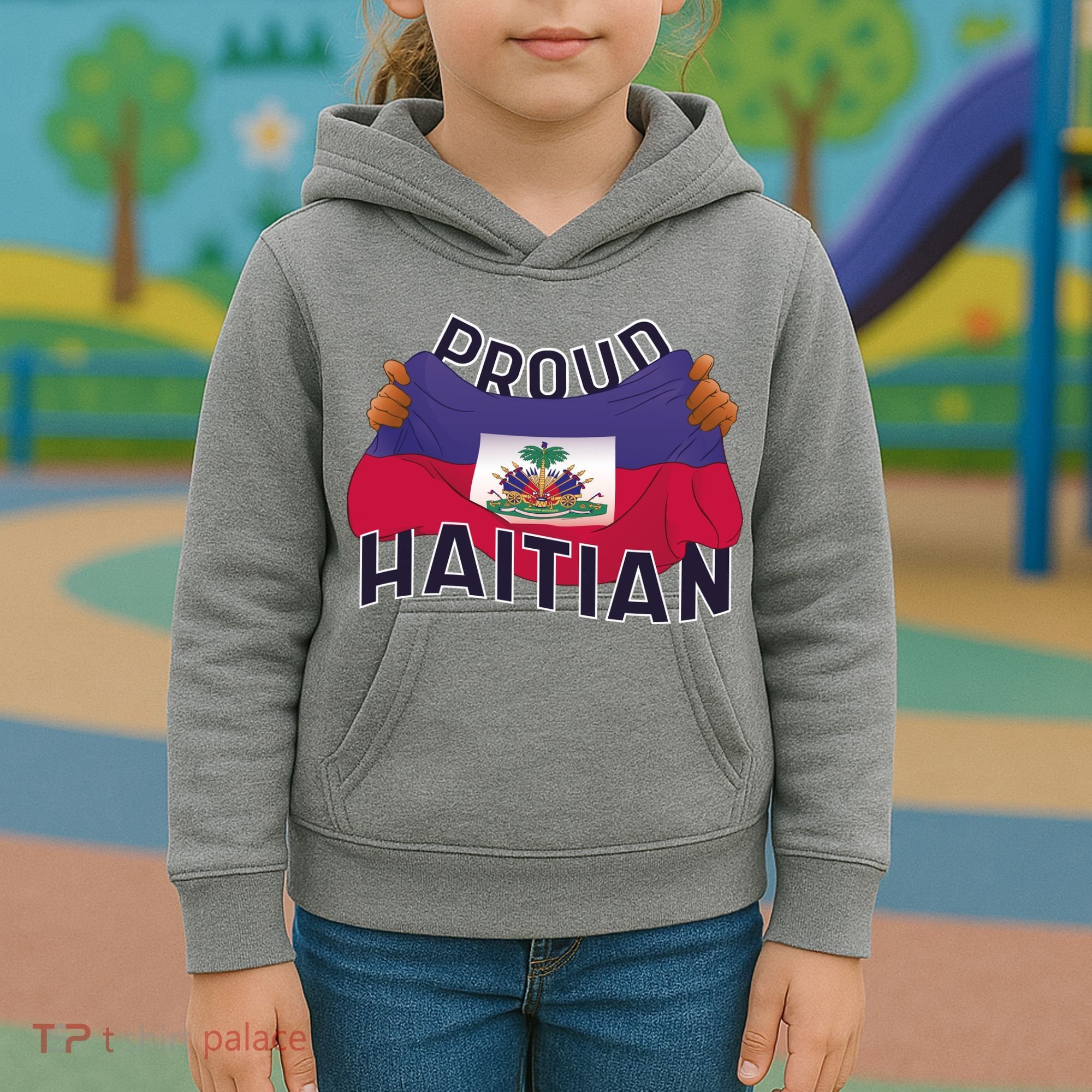Proud Haitian Flag Kids Hoodie