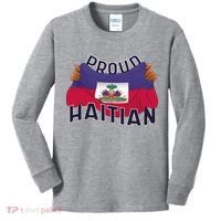 Proud Haitian Flag Kids Long Sleeve Shirt thumb 0