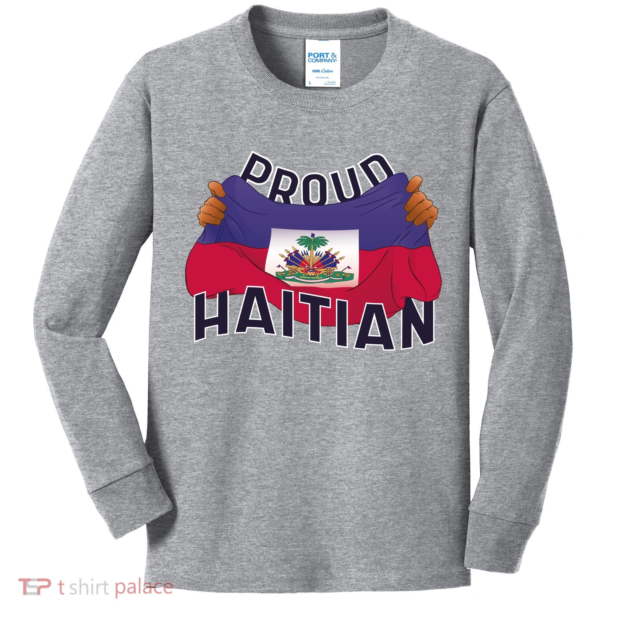 Proud Haitian Flag Kids Long Sleeve Shirt