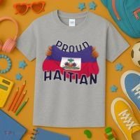Proud Haitian Flag Kids T-Shirt thumb 3