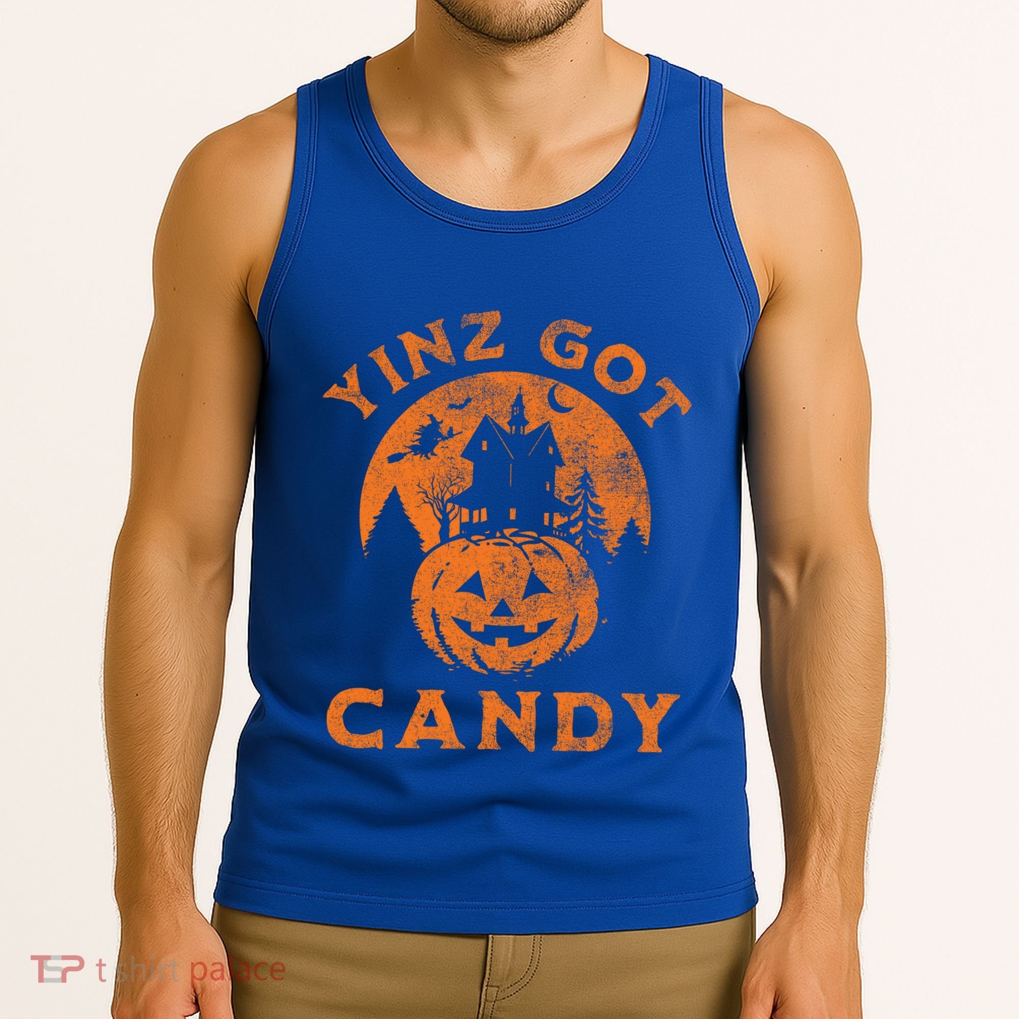 Pittsburgh Halloween Funny Yinz Got Candy Trick Or Treat Gift Tank Top