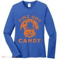 Pittsburgh Halloween Funny Yinz Got Candy Trick Or Treat Gift Women's Long Sleeve Shirt thumb 0