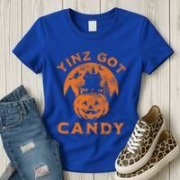 Pittsburgh Halloween Funny Yinz Got Candy Trick Or Treat Gift Women's T-Shirt thumb 3