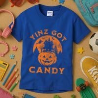 Pittsburgh Halloween Funny Yinz Got Candy Trick Or Treat Gift Kids T-Shirt thumb 3