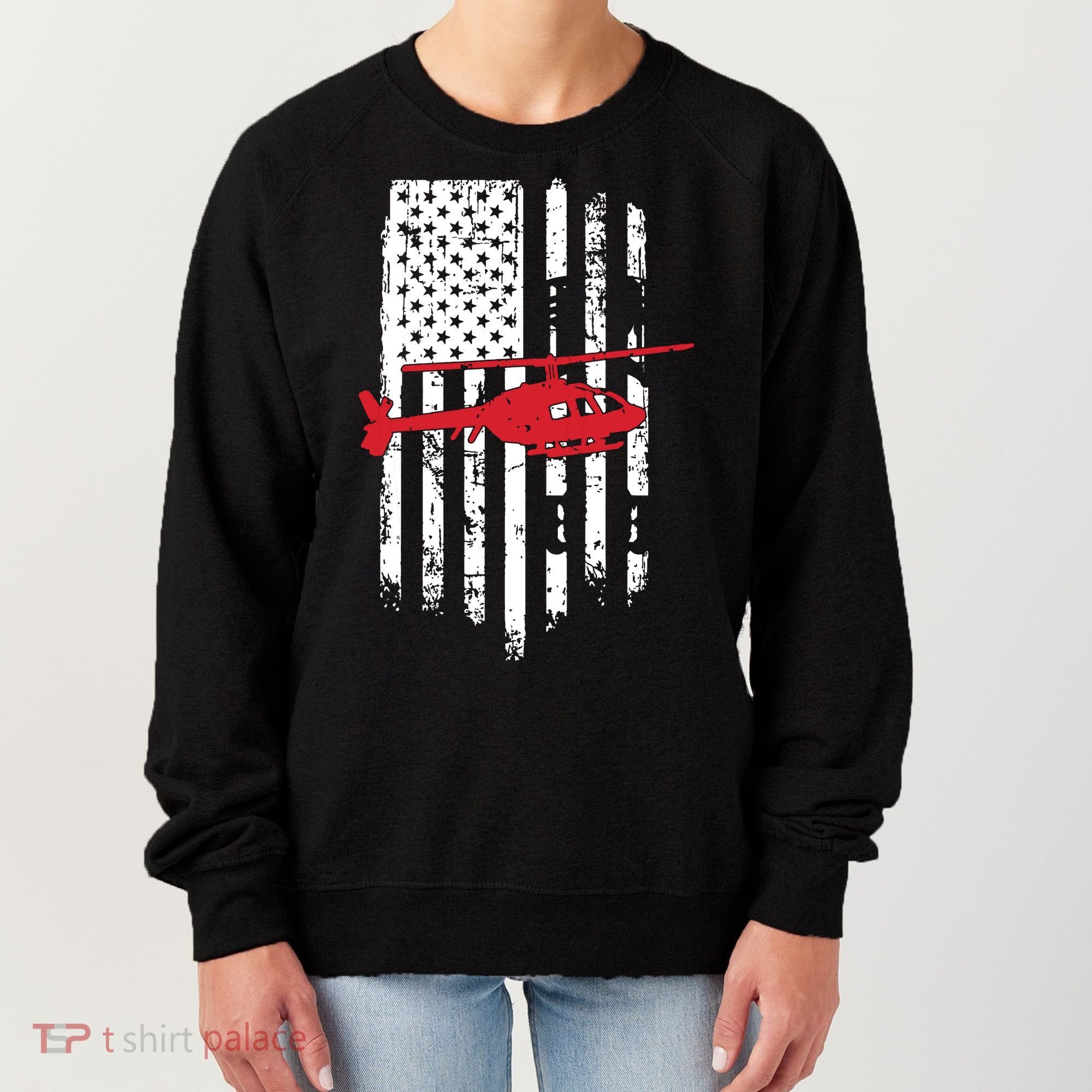 Patriotic Helicopter Flag Helicopter Pilot Gifts Women's Sweatshirt