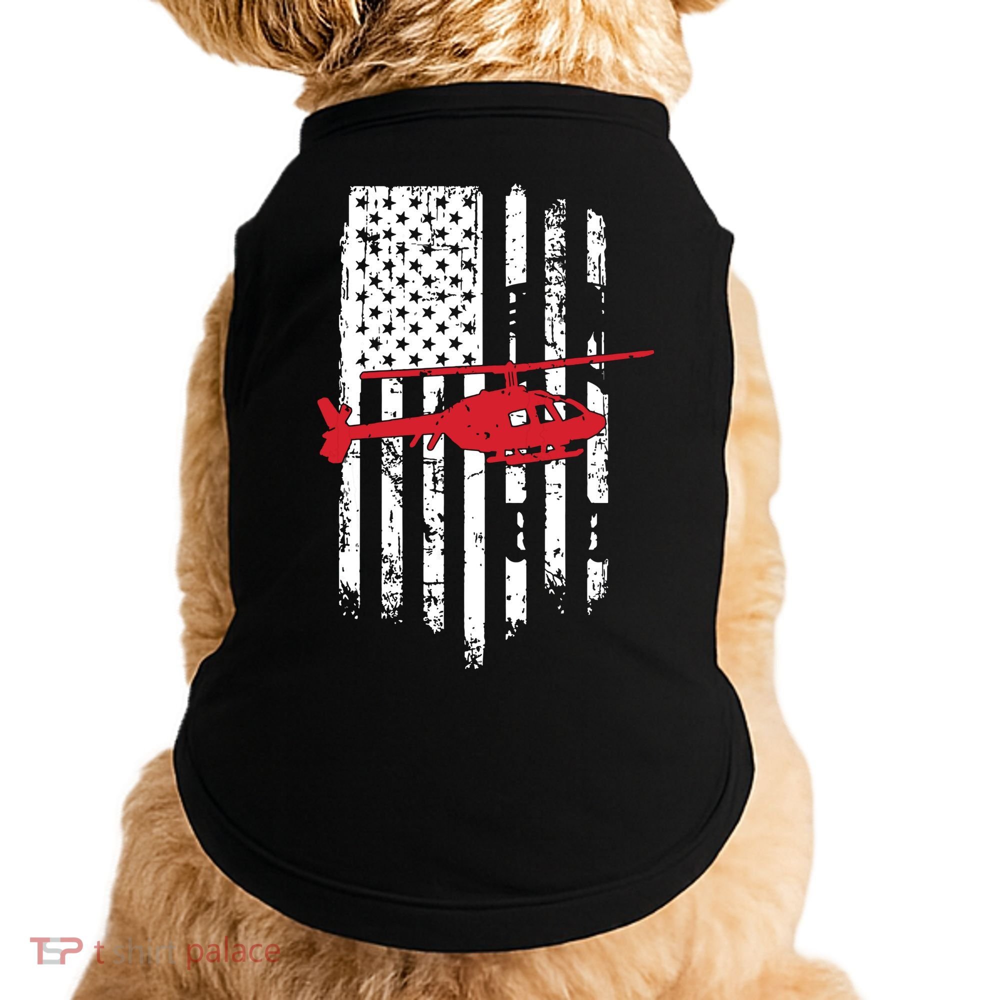 Patriotic Helicopter Flag Helicopter Pilot Gifts Doggie Tank