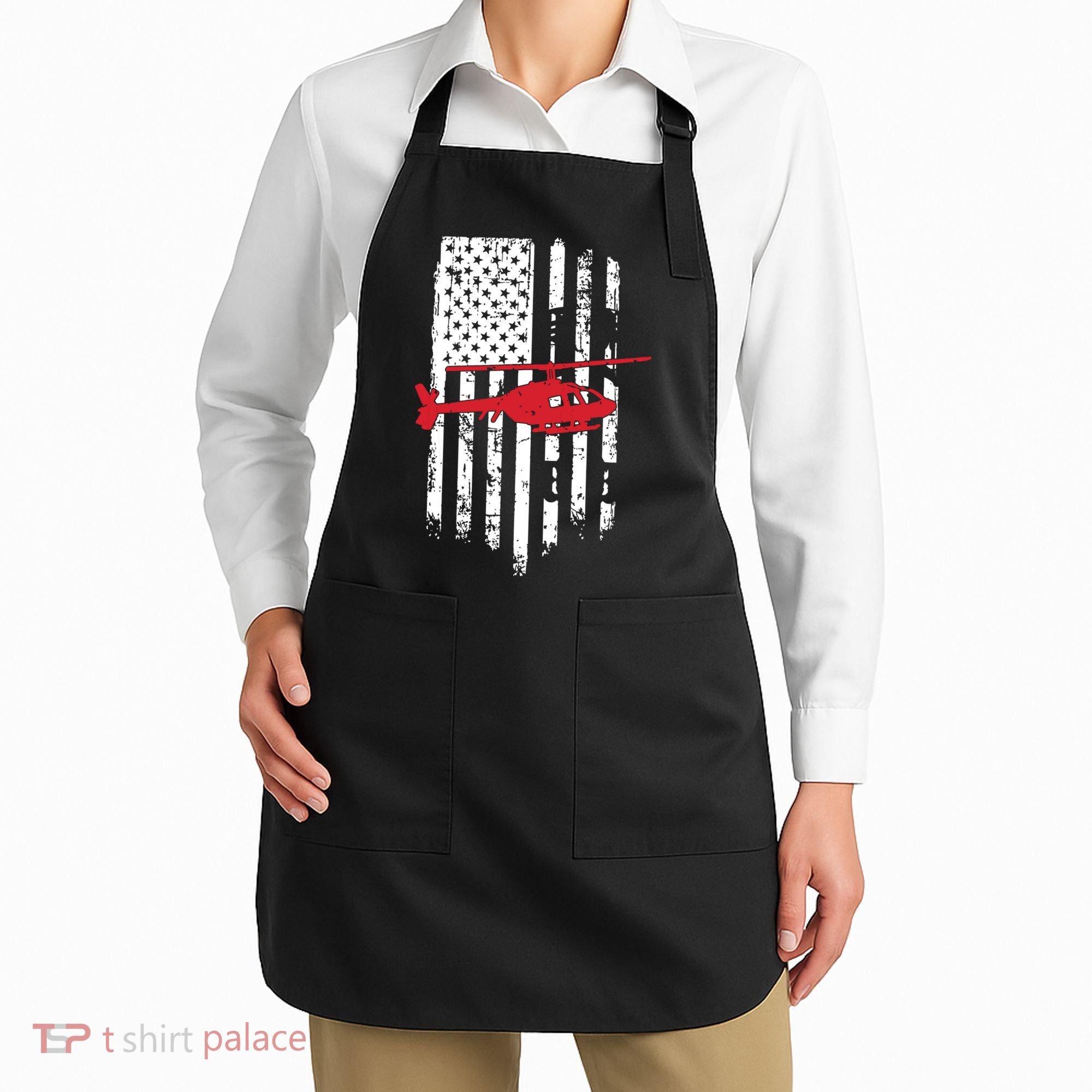 Patriotic Helicopter Flag Helicopter Pilot Gifts Apron
