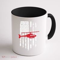 Patriotic Helicopter Flag Helicopter Pilot Gifts Coffee Mug thumb 1