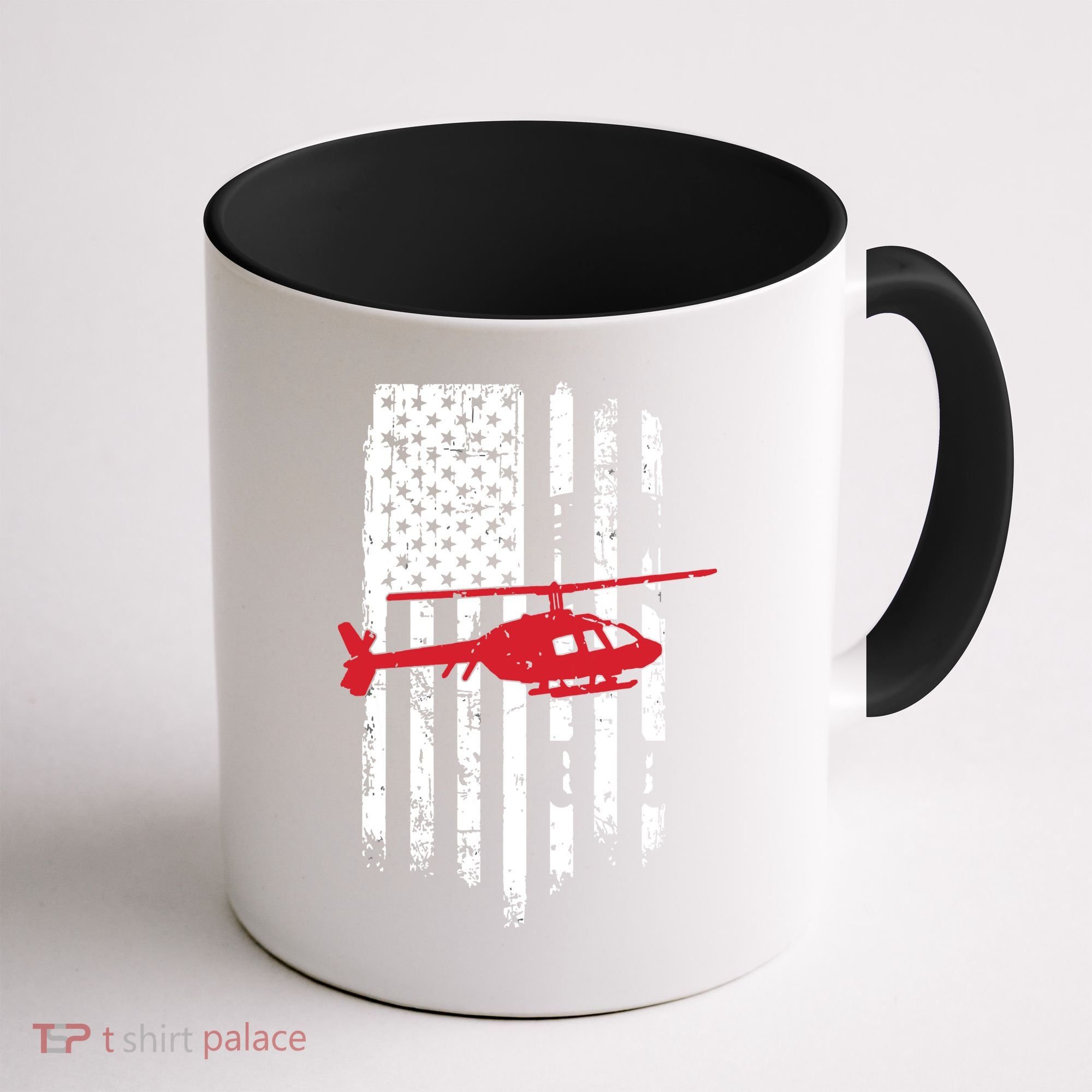 Patriotic Helicopter Flag Helicopter Pilot Gifts Coffee Mug