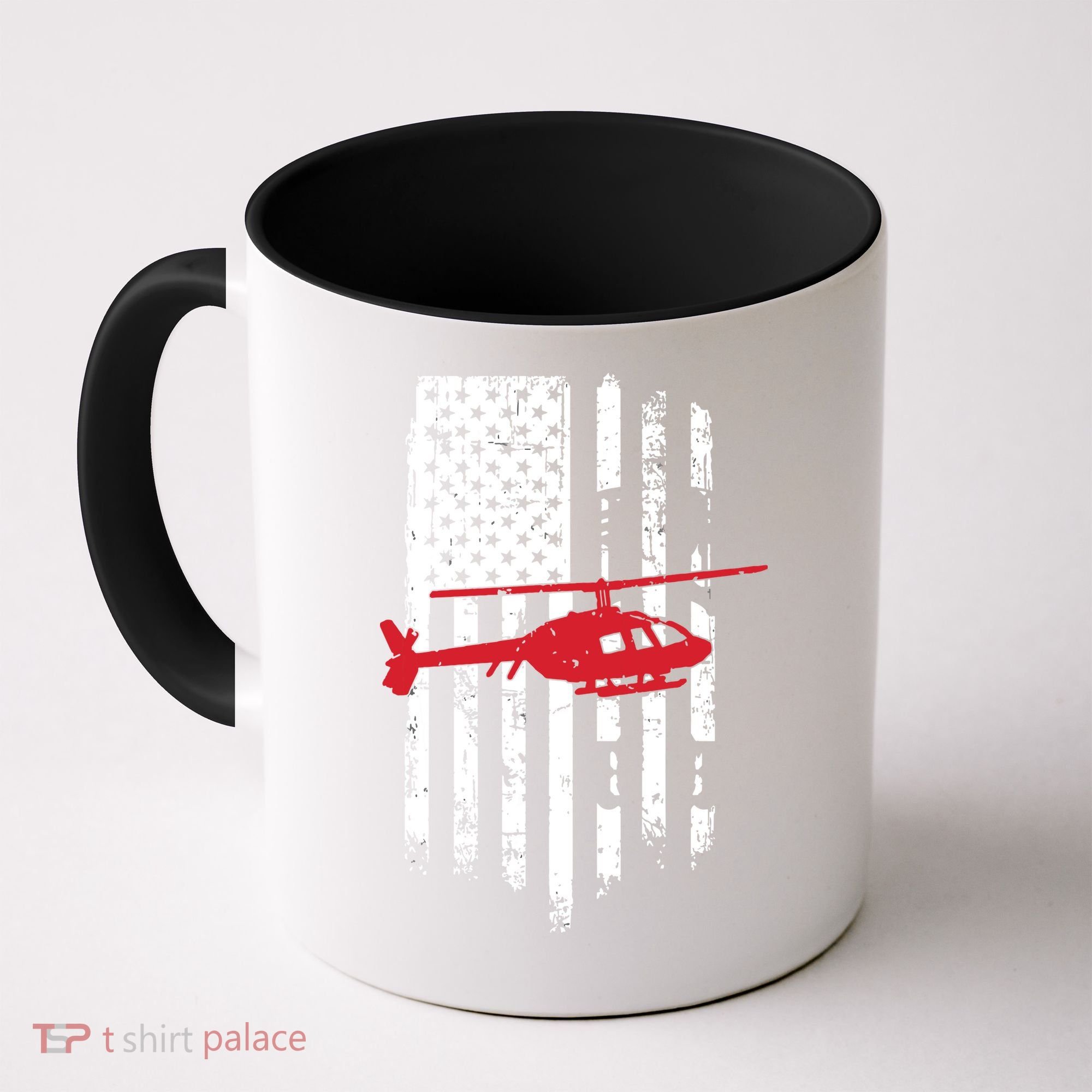 Patriotic Helicopter Flag Helicopter Pilot Gifts Coffee Mug