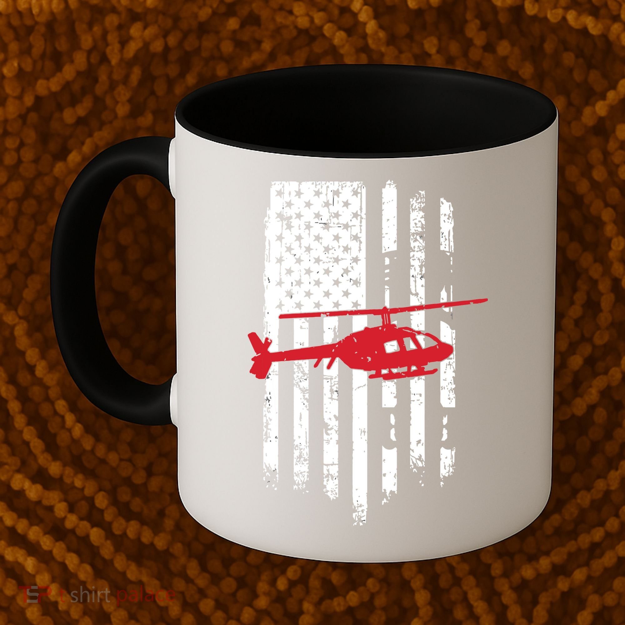 Patriotic Helicopter Flag Helicopter Pilot Gifts Coffee Mug