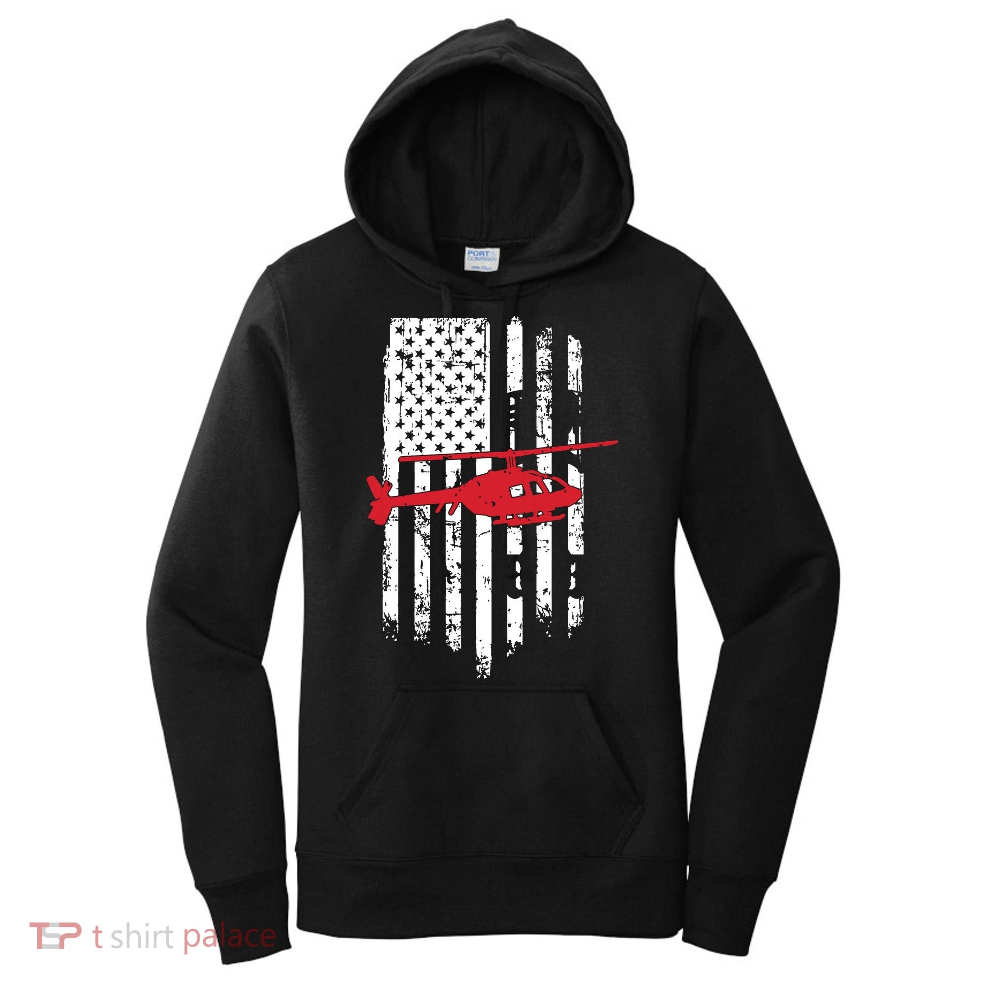 Patriotic Helicopter Flag Helicopter Pilot Gifts Women's Hoodie