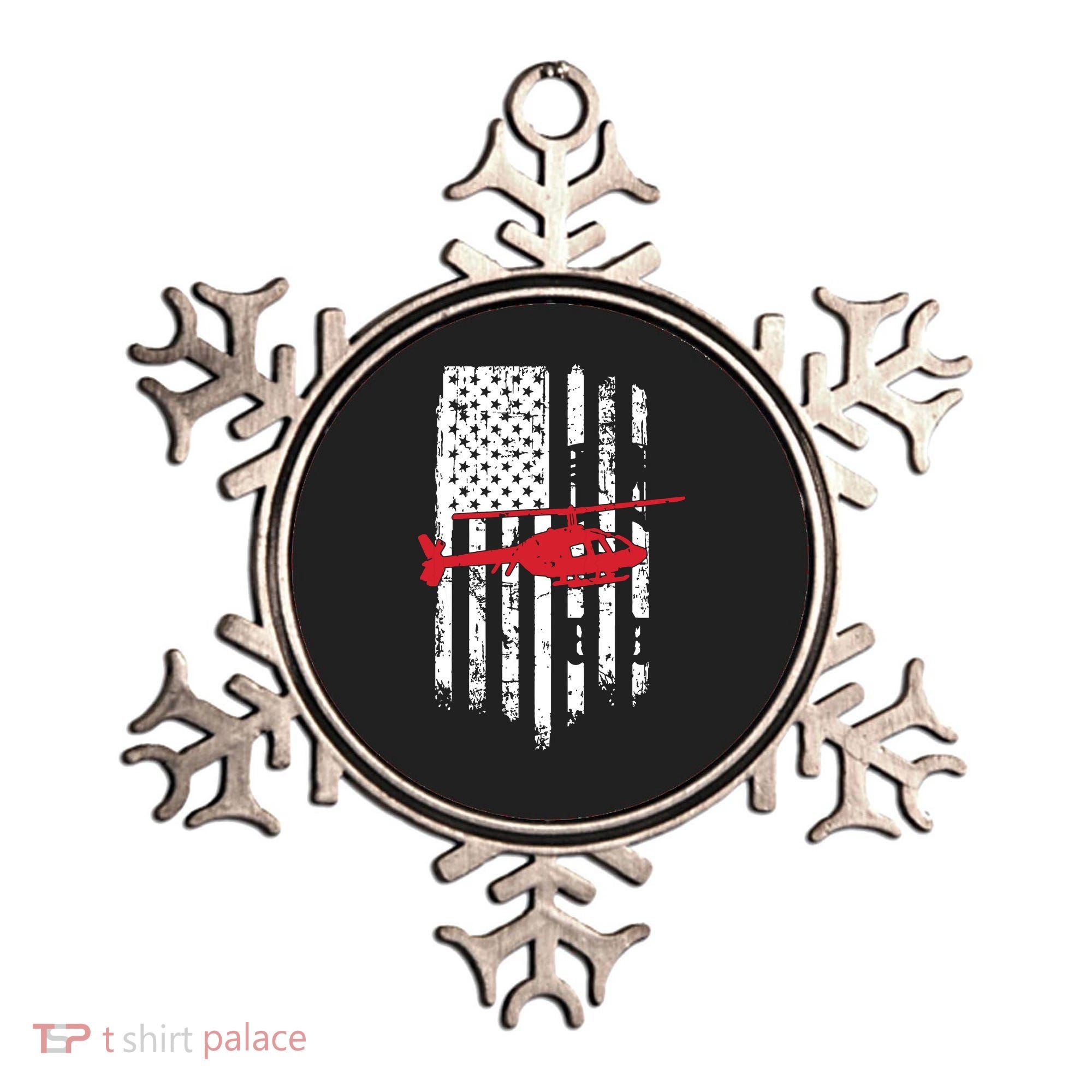 Patriotic Helicopter Flag Helicopter Pilot Gifts Ornament